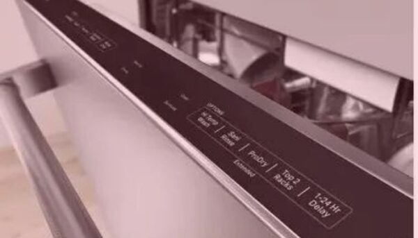 KitchenAid dishwasher control panel buttons.