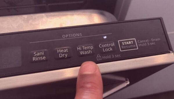 Control lock feature on the dishwasher